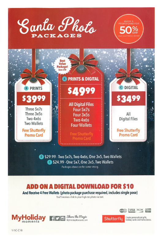 Santa Schedule and Photo Packages